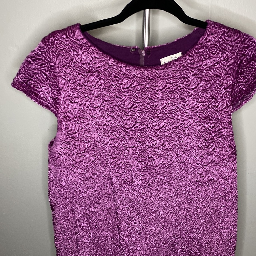 Elda DeLaRosa Chicago Purple Vintage Dress. Sz M - Picture 3 of 5